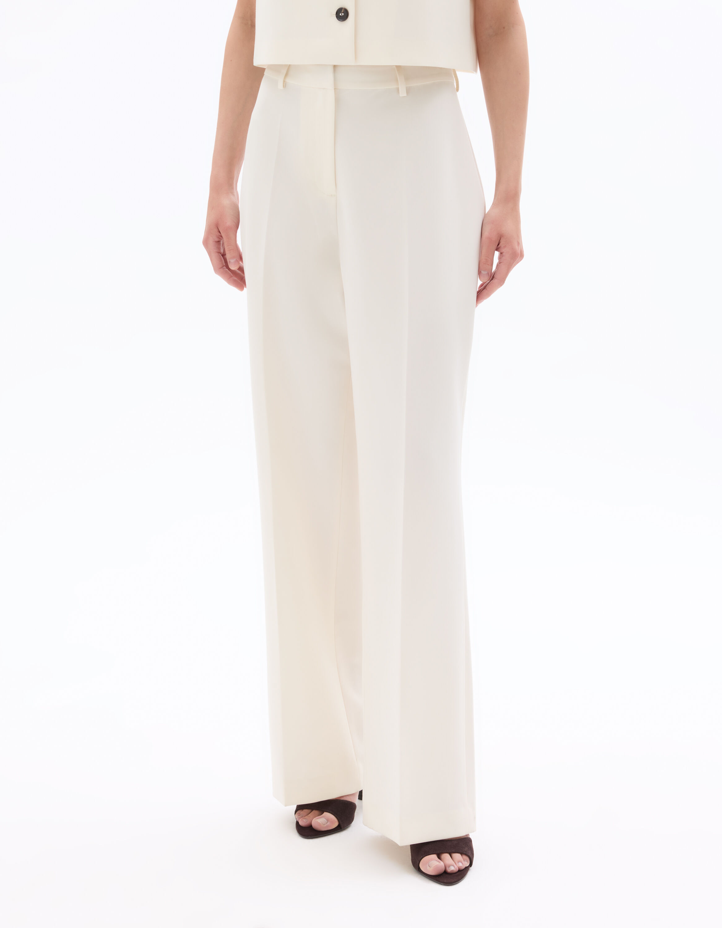 Pantalon de tailleur straight - écru
