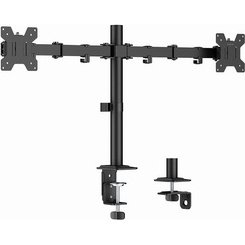 Support double écran, longueur bras 376 mm, noir