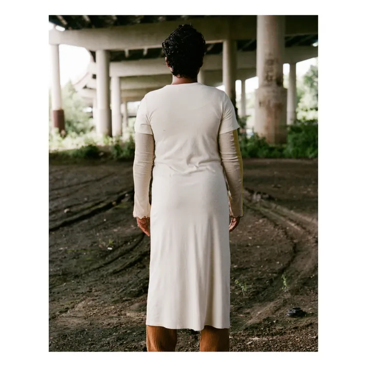Baserange Robe T-Shirt Soie Sauvage | Ecru