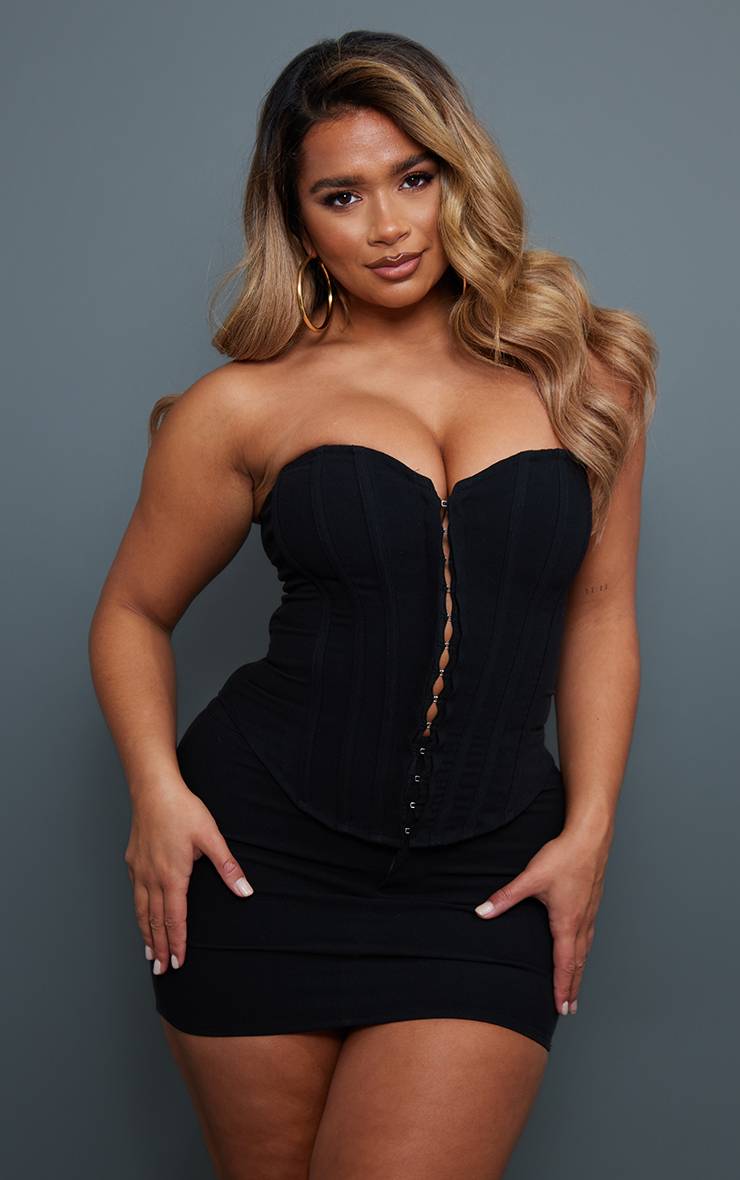 Noir Mini-jupe Micro Tissée Shape Coordonnée