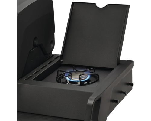 Enders Monroe Pro 3 SIK Turbo Shadow gasbarbecue, grafietgrijs, 3 branders inclusief dekselthermometer, vetopvangbak, grillrooster, zijplank, warmhoudrek en krachtige verwarmingszone. Grillrooster: geëmailleerd gietijzer.