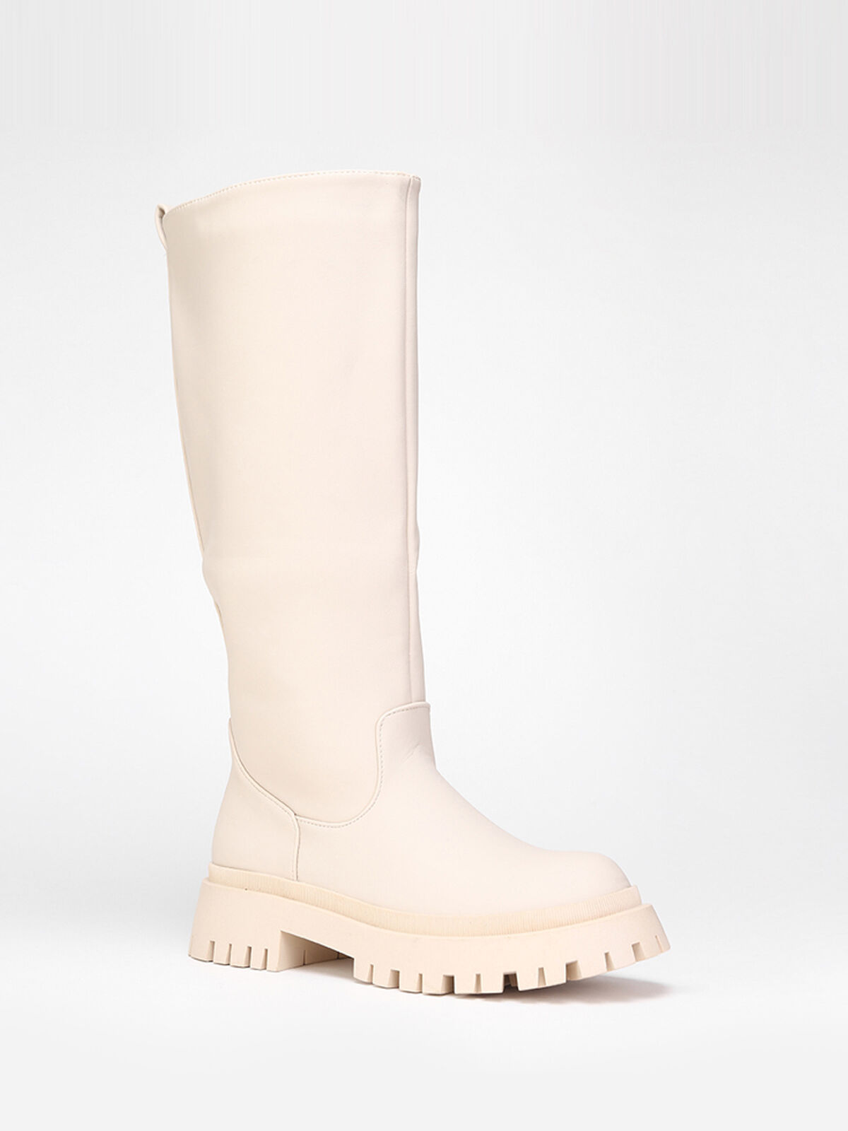 Bottes à semelle crantée- Beige