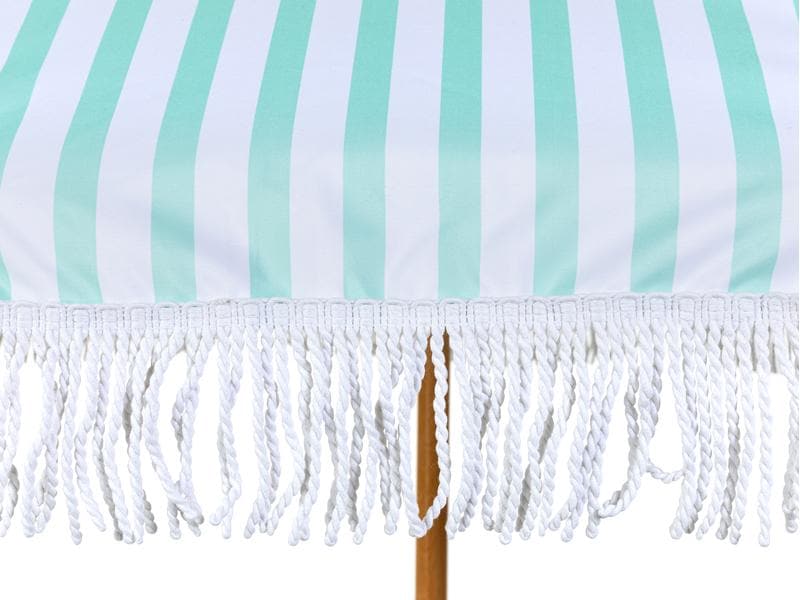 KOOR Sonnenschirm Boho Mint, 180 cm Strandschirm mit Lichtschutzfaktor 50