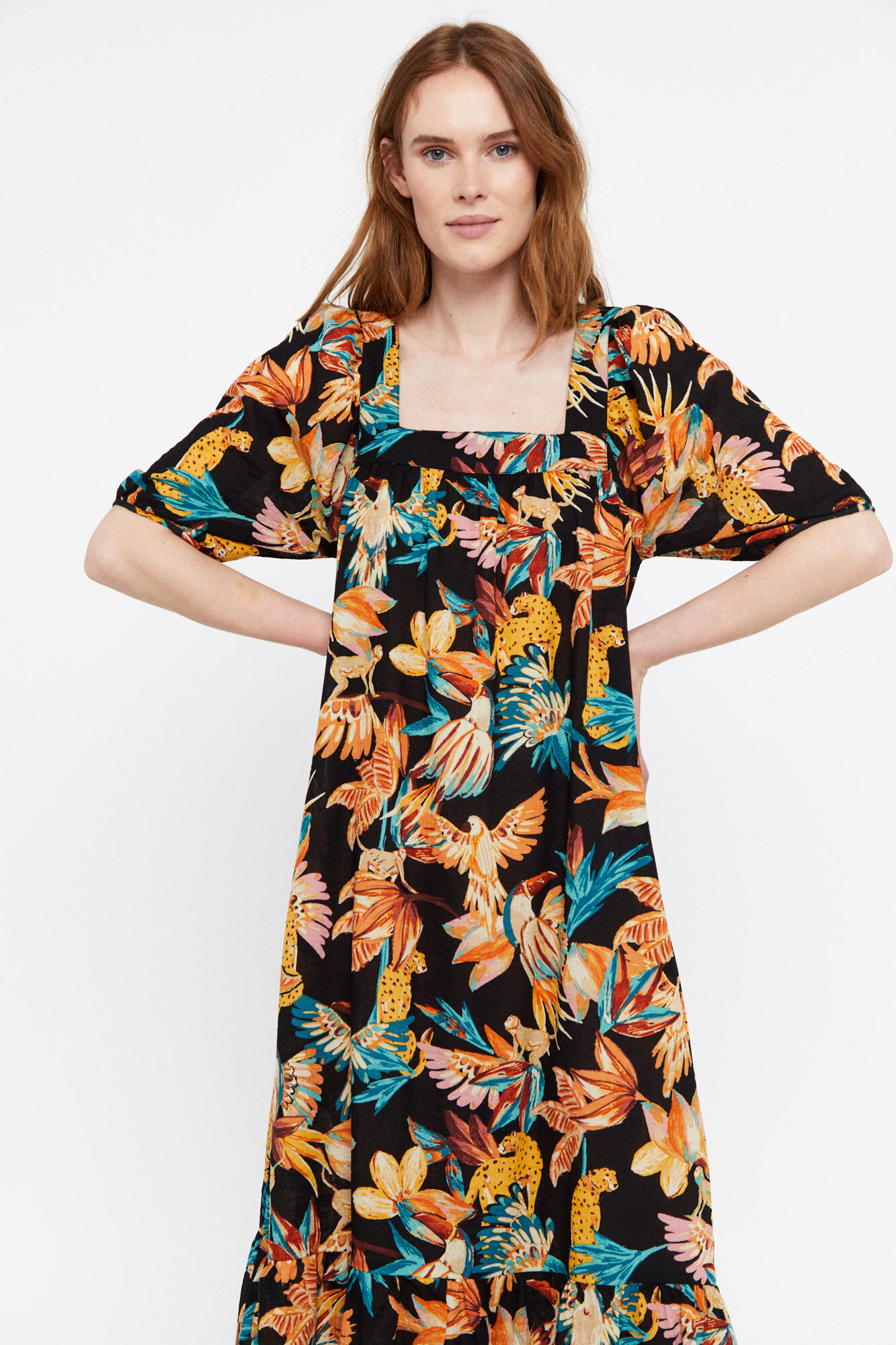 Vestido maxi fluido - Multicolorido