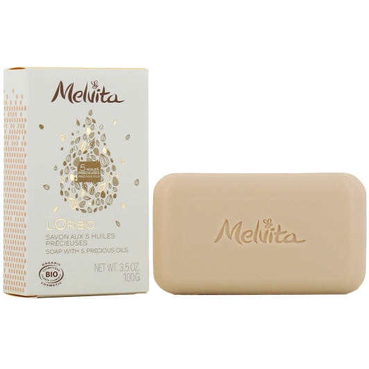 Savon solide aux 5 huiles précieuses Melvita L'or Bio