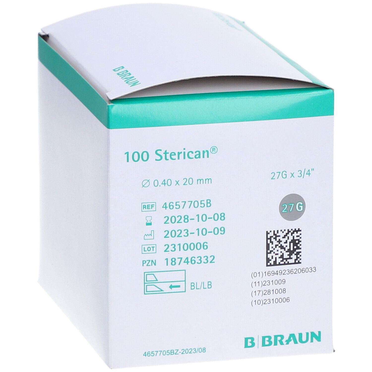STERICAN Einmalkanüle 27 G 20 mm
