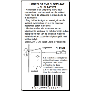 ATZ Insteekslot loopslot met RVS voorplaat Doorn 50mm