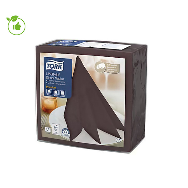 Serviettes de table non tissé Dinner Linstyle® Tork, coloris cacao, le colis de 50