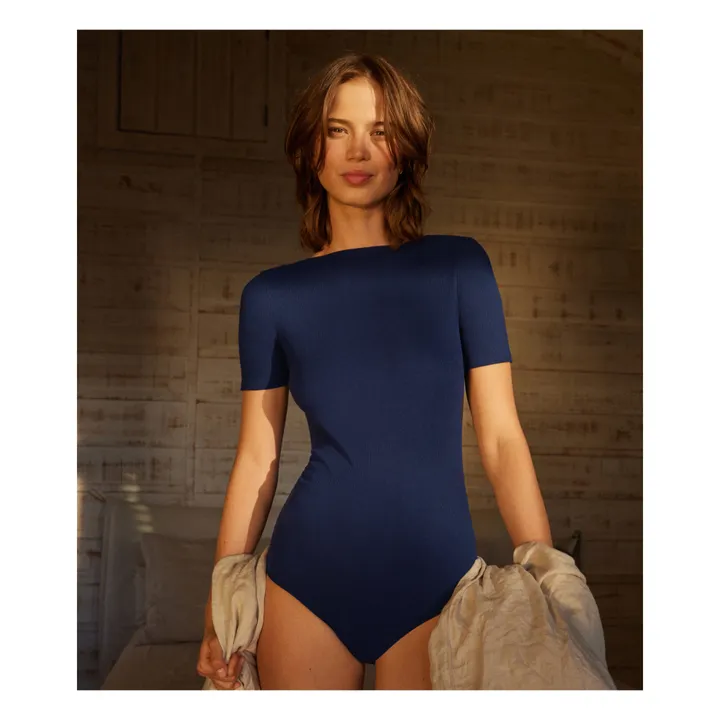 Petit Bateau Body Côtelé - Collection Femme | Bleu