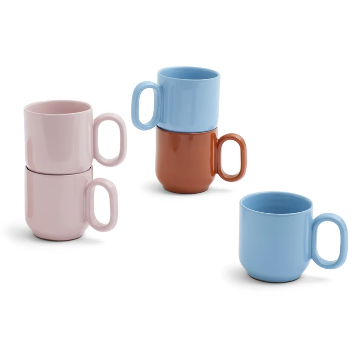 HAY - Barro Becher mit Henkel, hellblau (2er-Set)