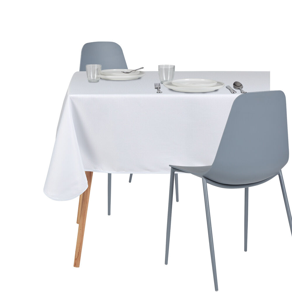Nappe rectangulaire toile enduite blanc 140x250 cm