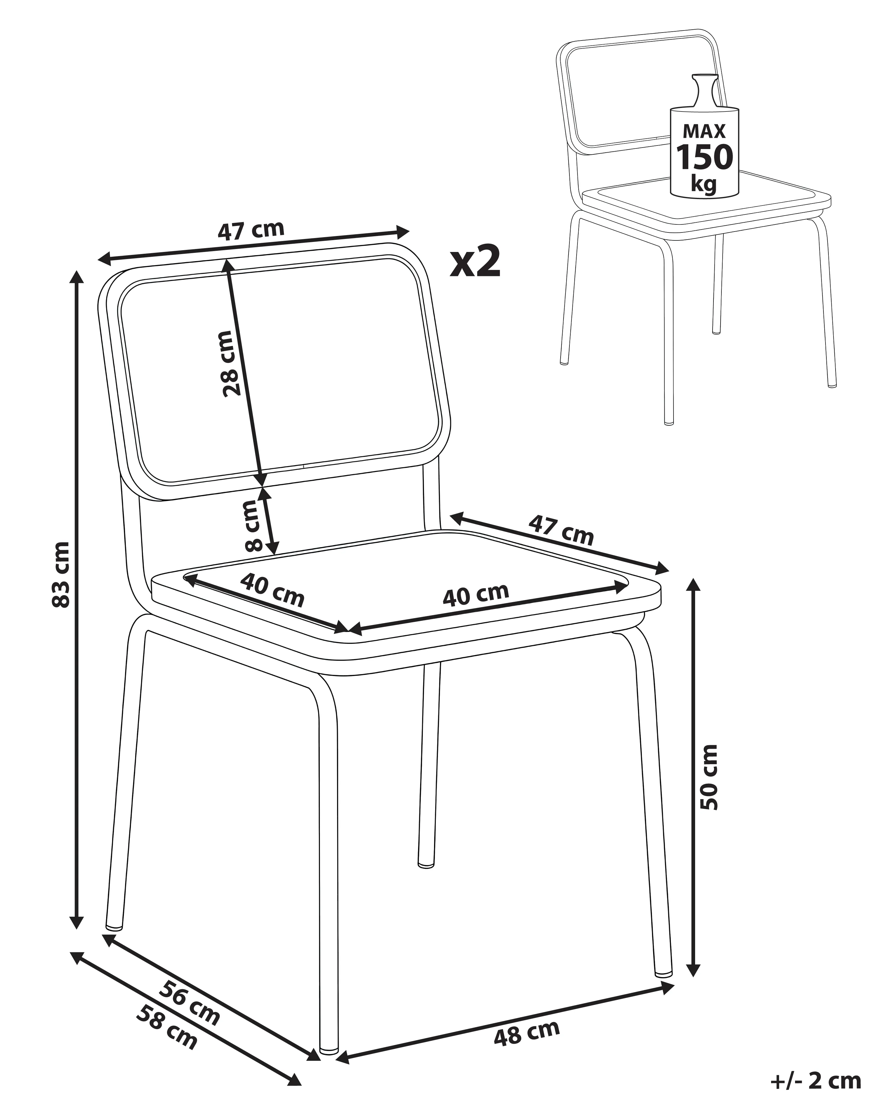 Set van 2 eetkamerstoelen CORVALLIS PE rotan Bruin