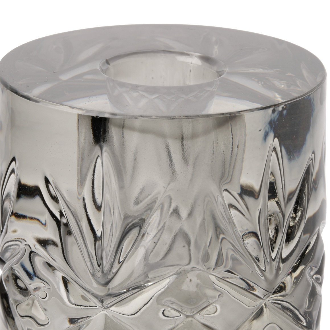 My Home Kerzenhalter aus Glas grau