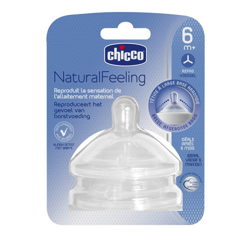 Tétine droite Natural Feeling flux repas - 6M+