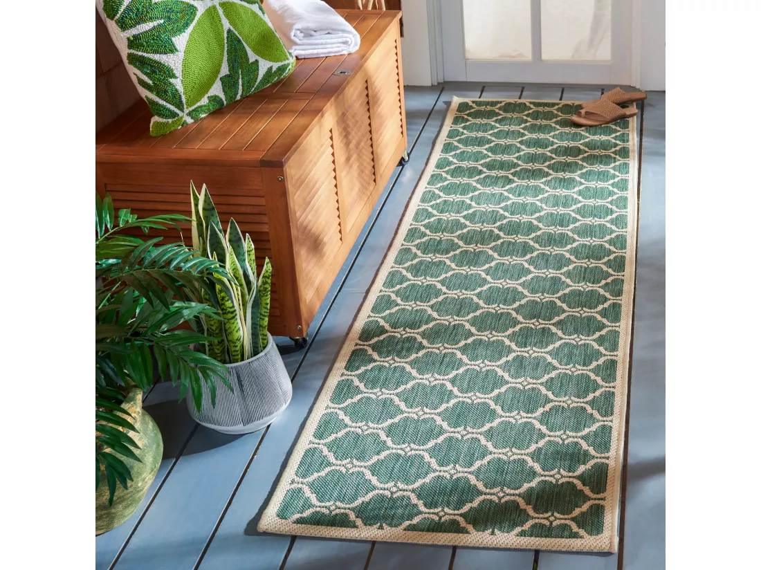 Tapis Dark Green & Beige 69 X 244 cm - Lugano