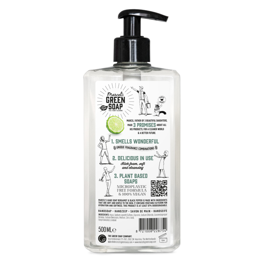 Marcel’s Green Soap Handzeep Bergamot & Black Pepper (500 ml)