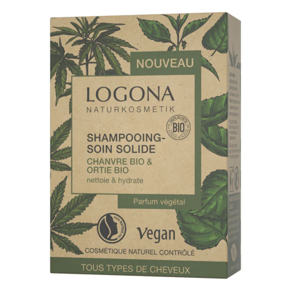 Logona Shampoing Solide au Chanvre - Chanvre et Ortie 60 g