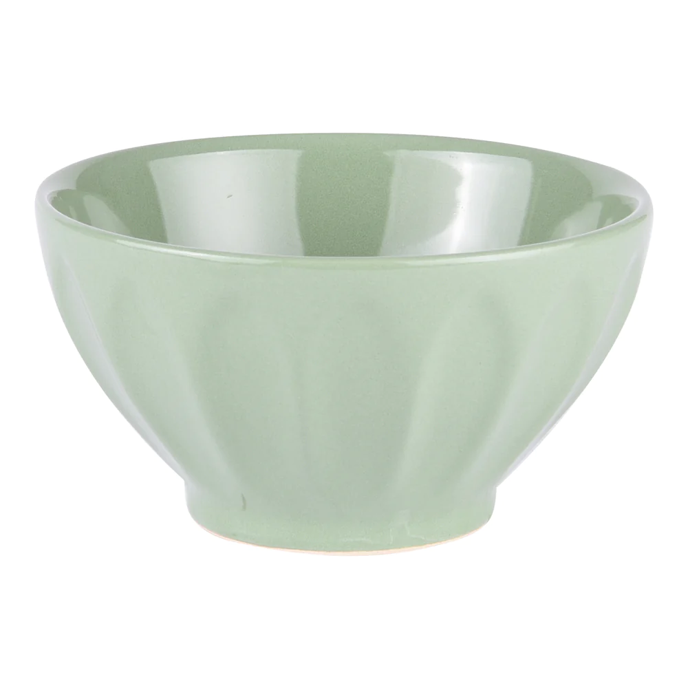 Bol à côtes plates 14 cm vert (lot de 6) Trend'up