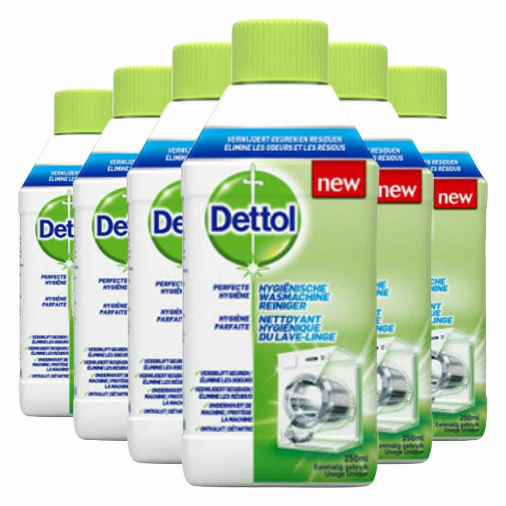 6x Dettol Wasmachine Reiniger Hygiënisch250 ml