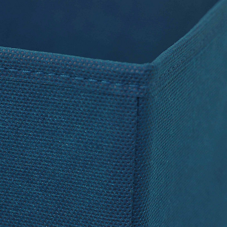 Boîte de rangement carrée en textile Mixxit coloris bleu canard
