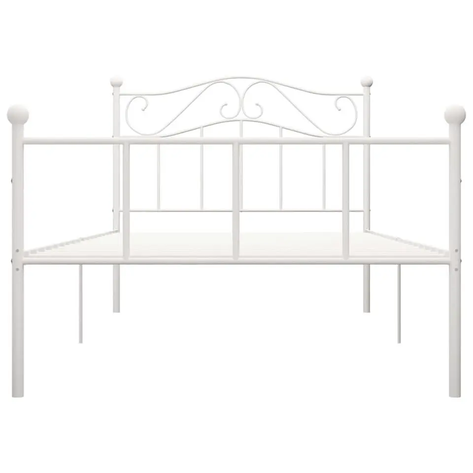 vidaXL - Bed frame met hoofdbord - Wit - Metaal - 100x200 cm