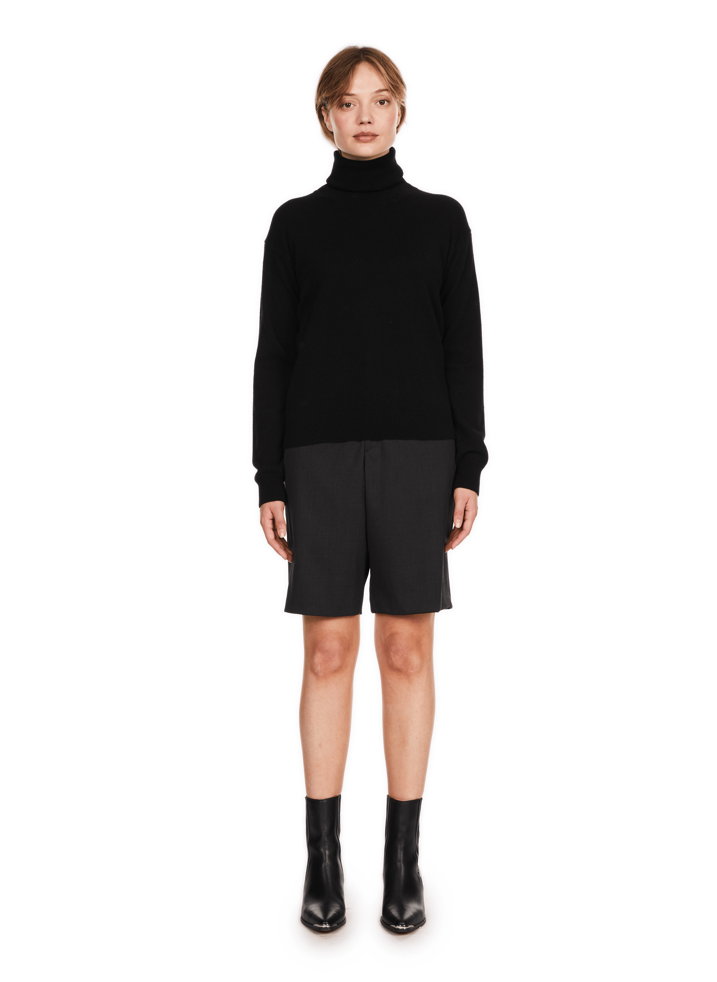 SORGE - Pull col rouléen cachemire | Noir
