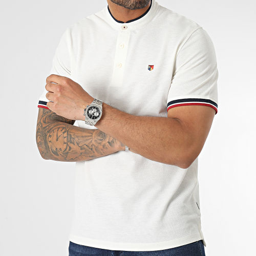 Lot De 2 Polo Manches Courtes Win Mao Beige Clair Bleu Clair Chiné
