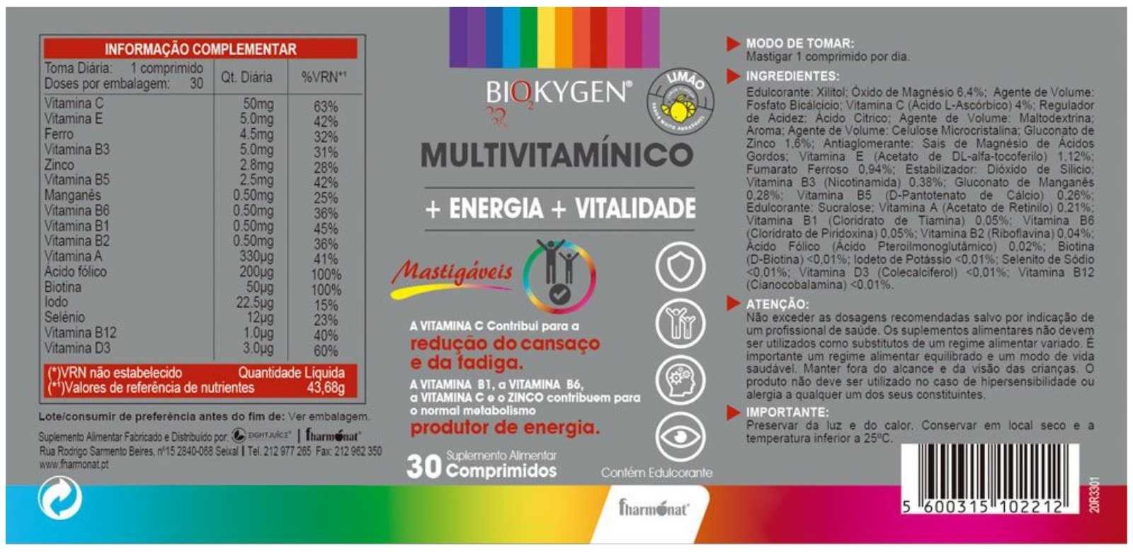 Phharmonat Biokygen Multivitamínico 30 comprimidos