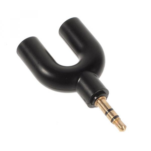 Y-Splitter 2 x Stereo Aux 3.5mm Kupplung Stecker - Schwarz