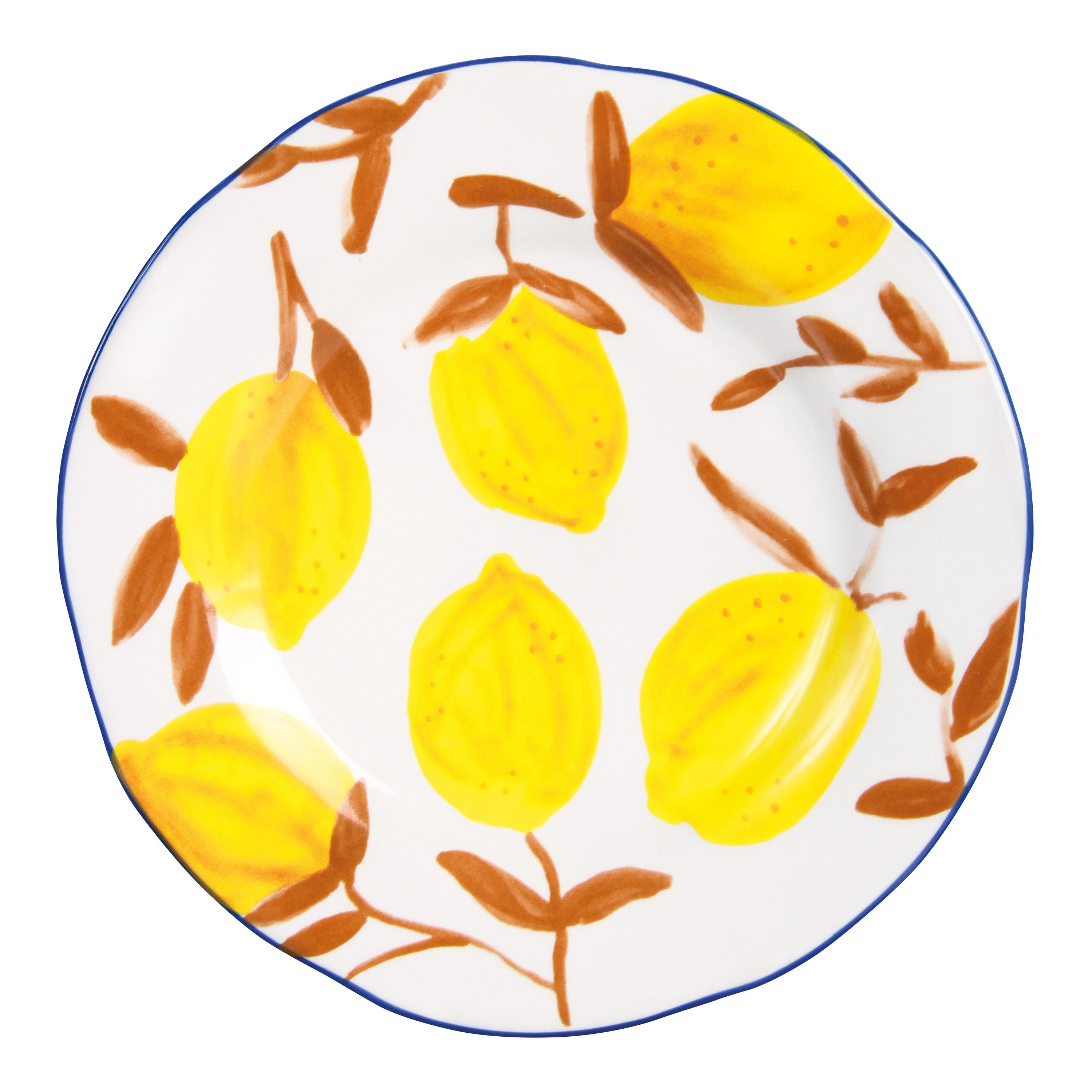 &k amsterdam Lemon Twig Bord Ã 22 cm - Set van 4