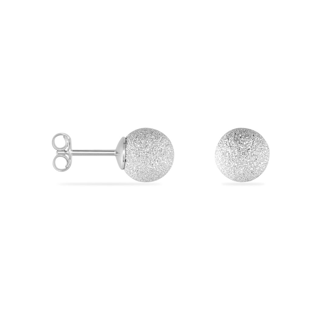 Boucles D'oreilles Puces Ayana Argent Blanc