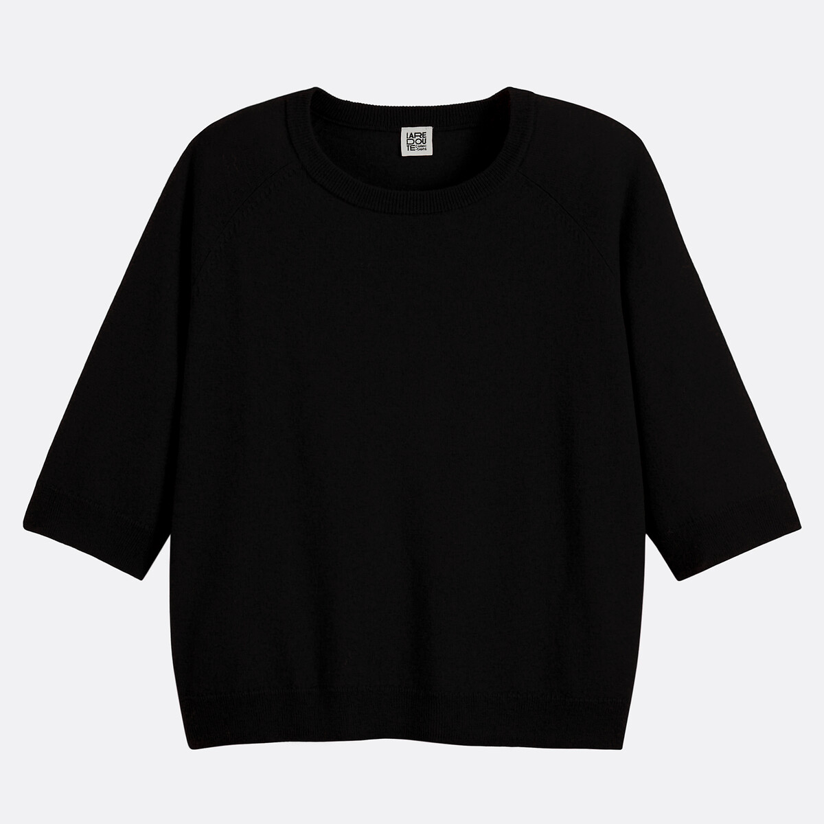 COLEÇÃO LA REDOUTE<br>Suéter de gola redonda e manga curta 100% lã