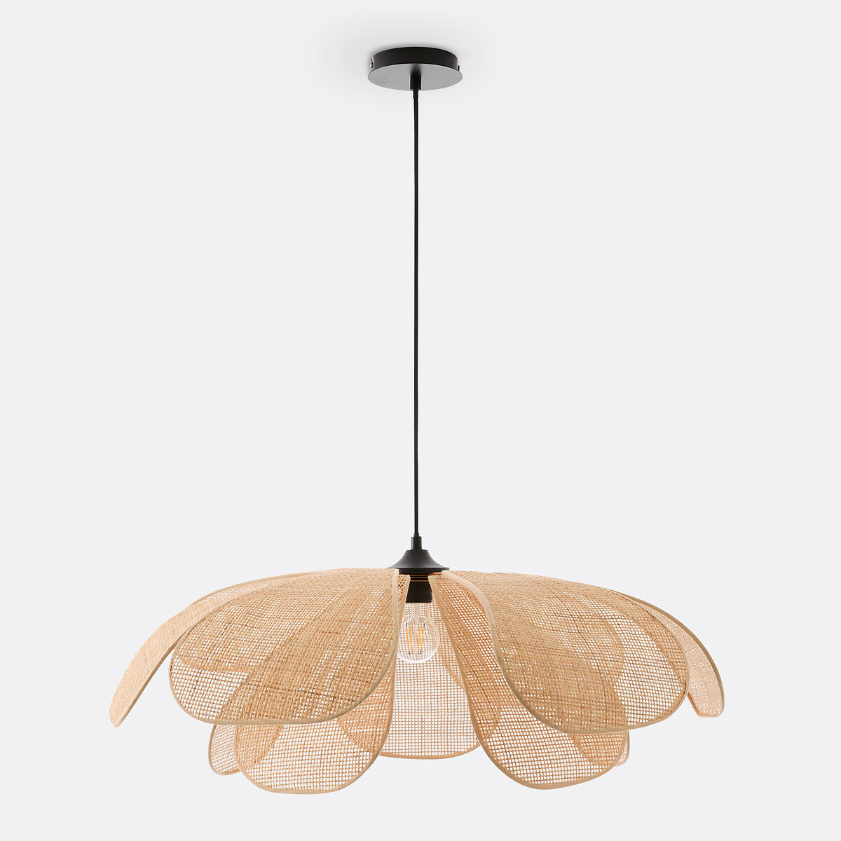 LA REDOUTE INTERIEURS<br>Candeeiro suspenso de pétalas de flor em rattan Ø80 cm, Lola