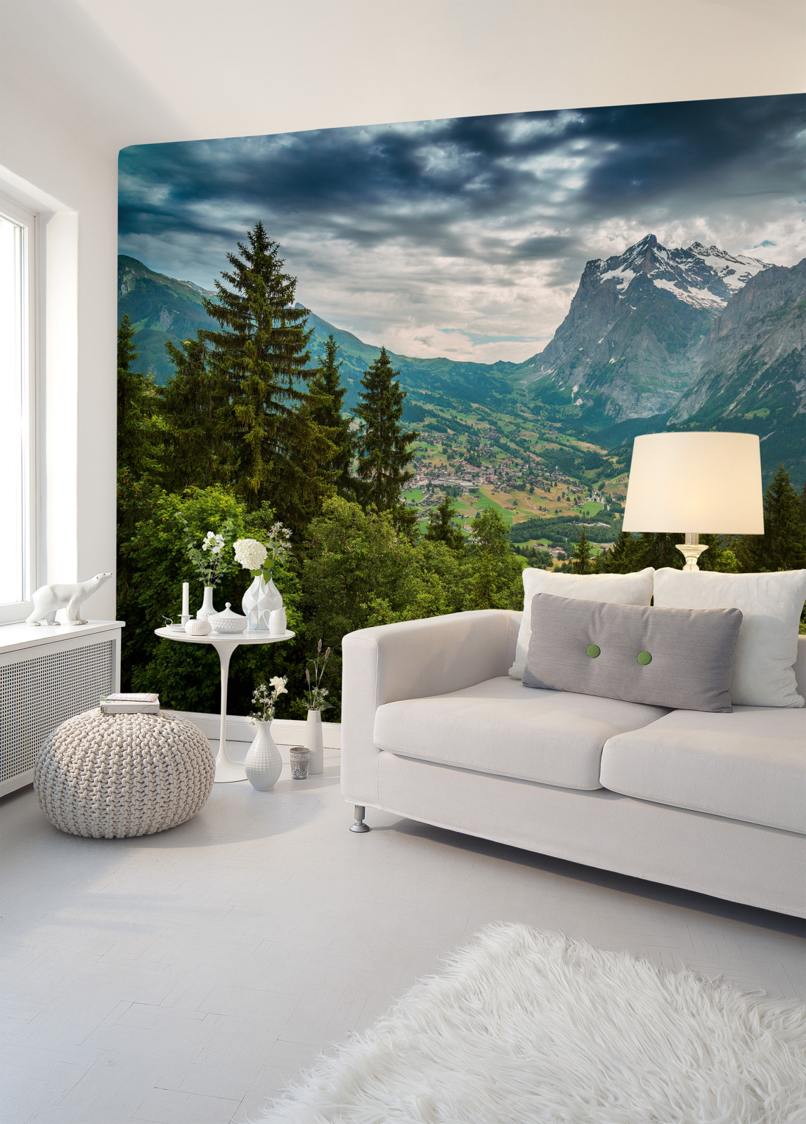 Fototapete DESIGNWALLS - grün-grau - Wald - 2,55 Meter