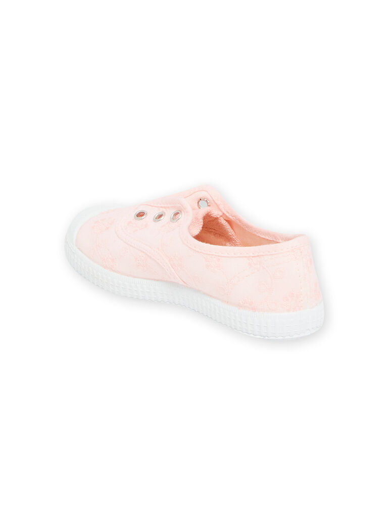 Tennis en toile rose clair enfant fille