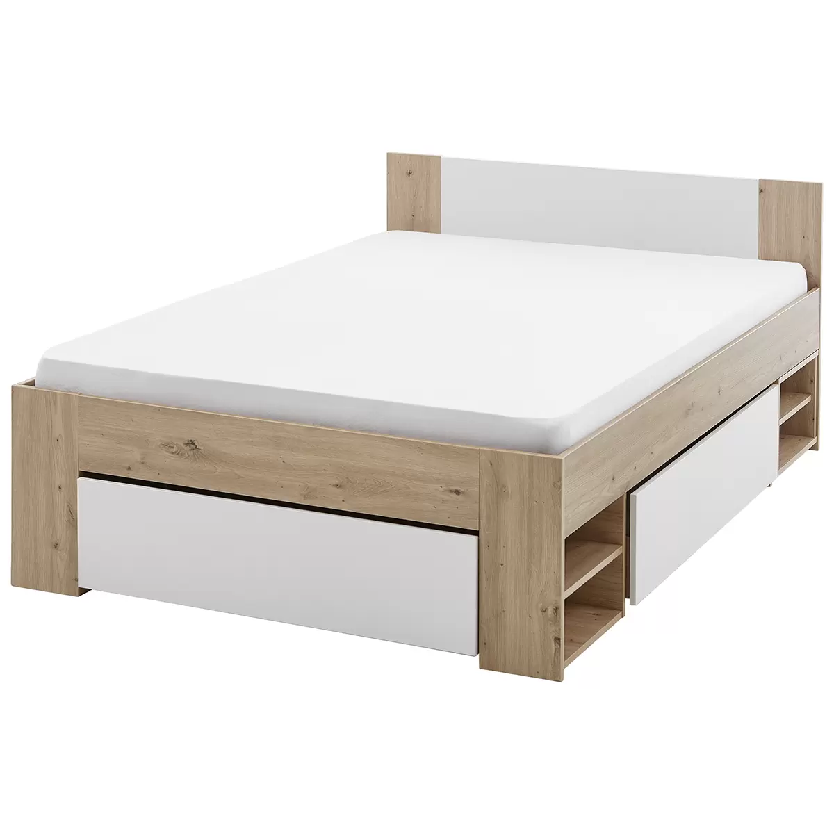 Bett Azurro 2 140x200 Artisan Eiche,weiss