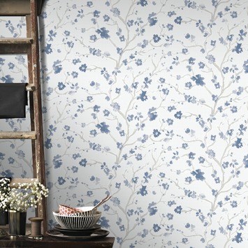 Vliesbehang Ushi blauw 106993