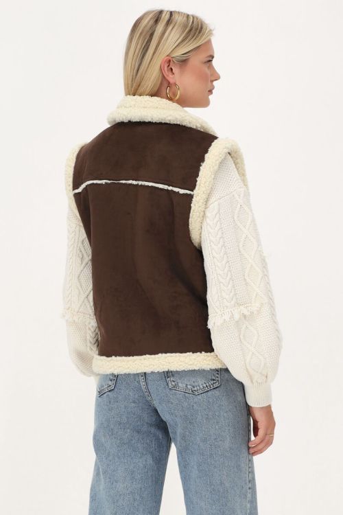 Bruin suède teddy gilet