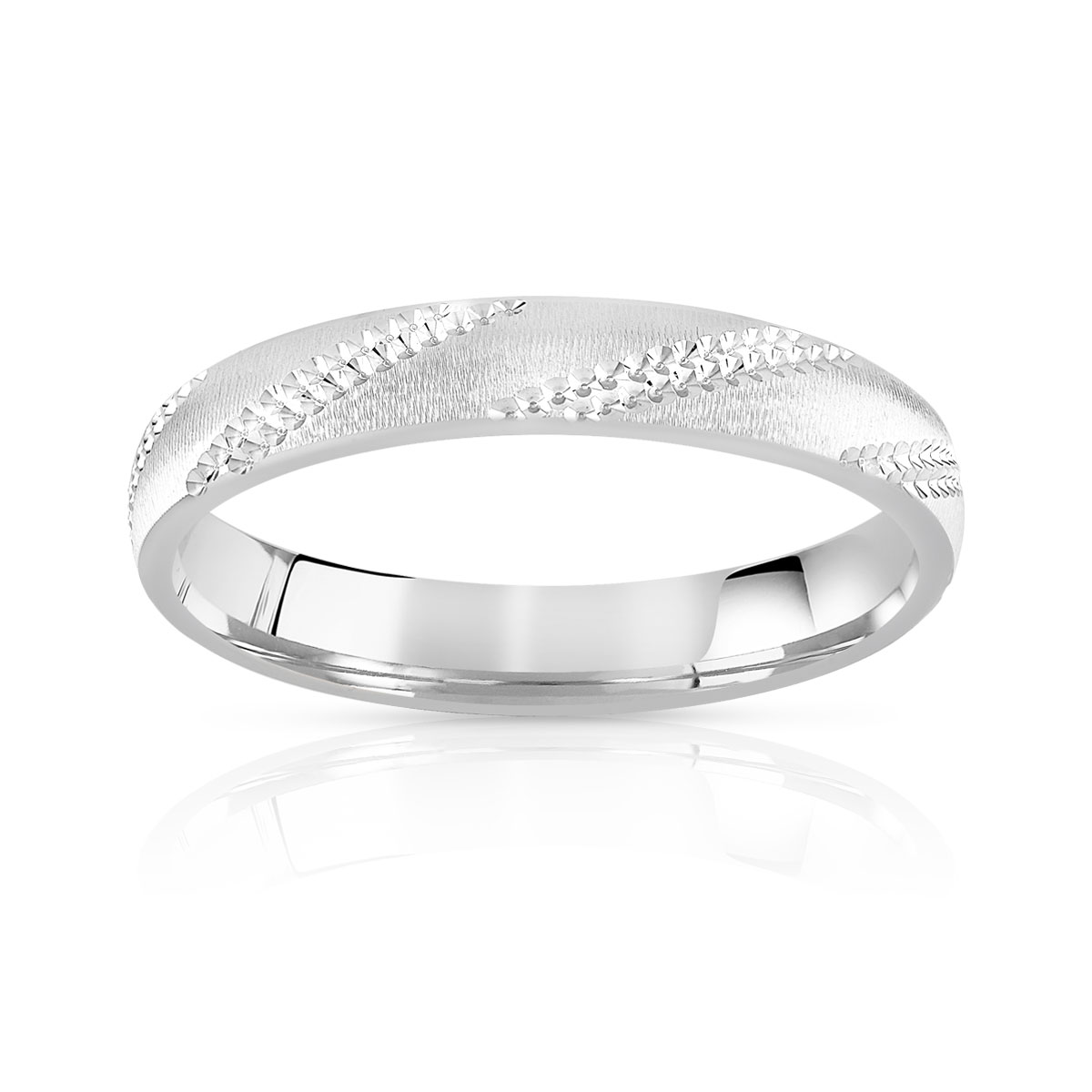 Alliance or 750 blanc facetté 3 mm