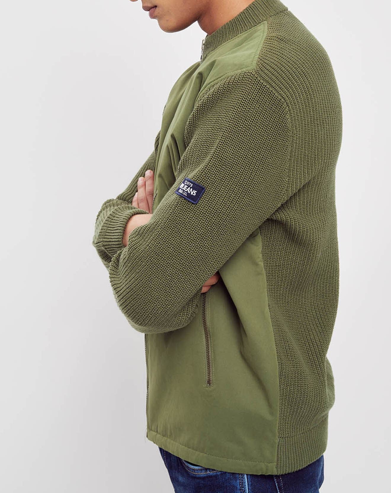 Pepe Jeans Veste en maille Liseret kaki
