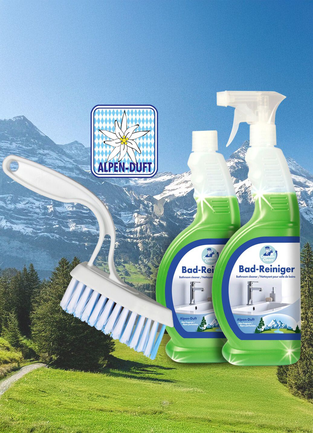 Kraftvoller Badreiniger-Set