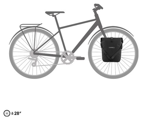 Sacoche de Porte-Bagages Ortlieb Sport-Roller Plus 14.5L Gris Granite Noir