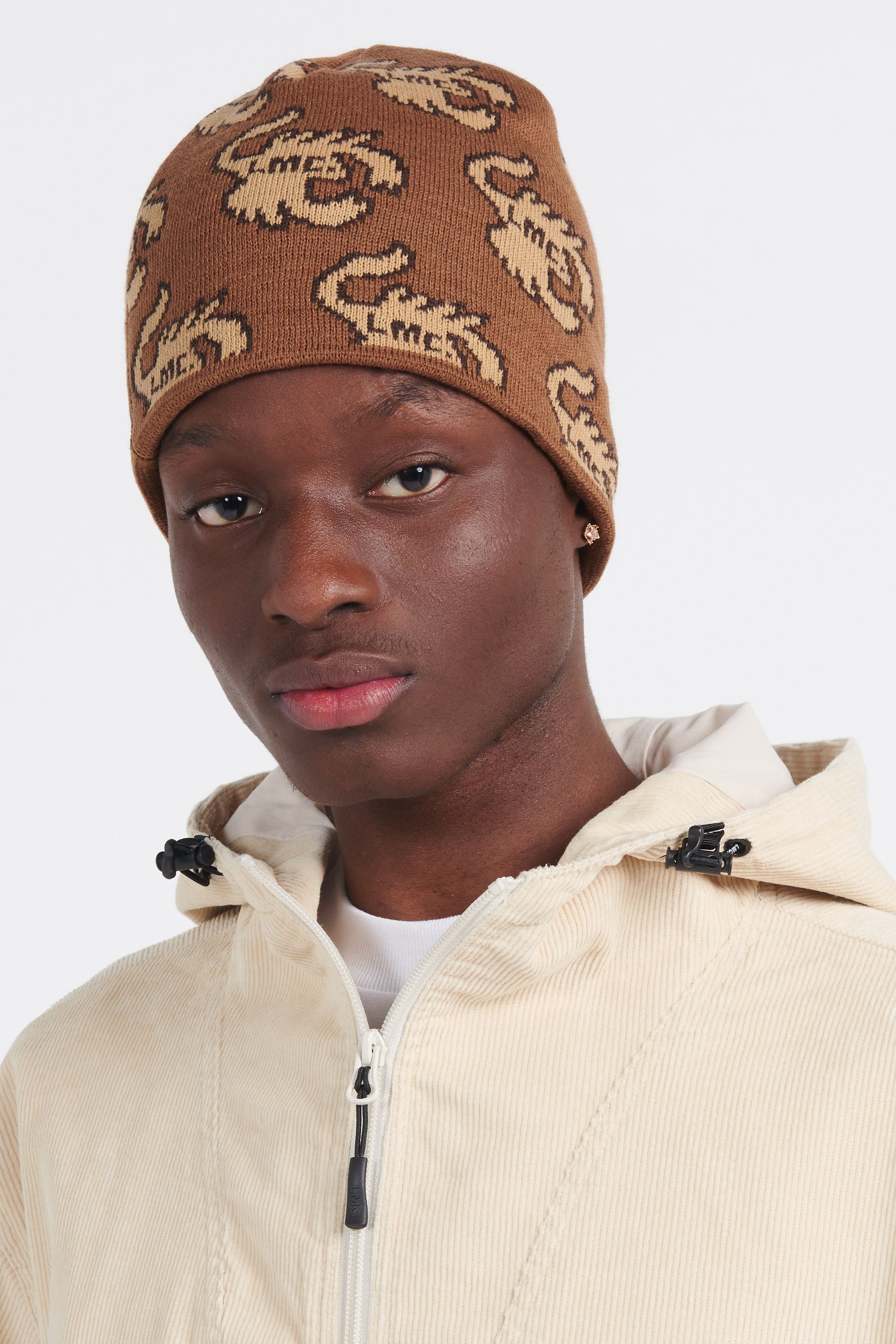 LOST MANAGEMENT CITIES Bonnet SCORPION UNCUFFED BEANIE Marron