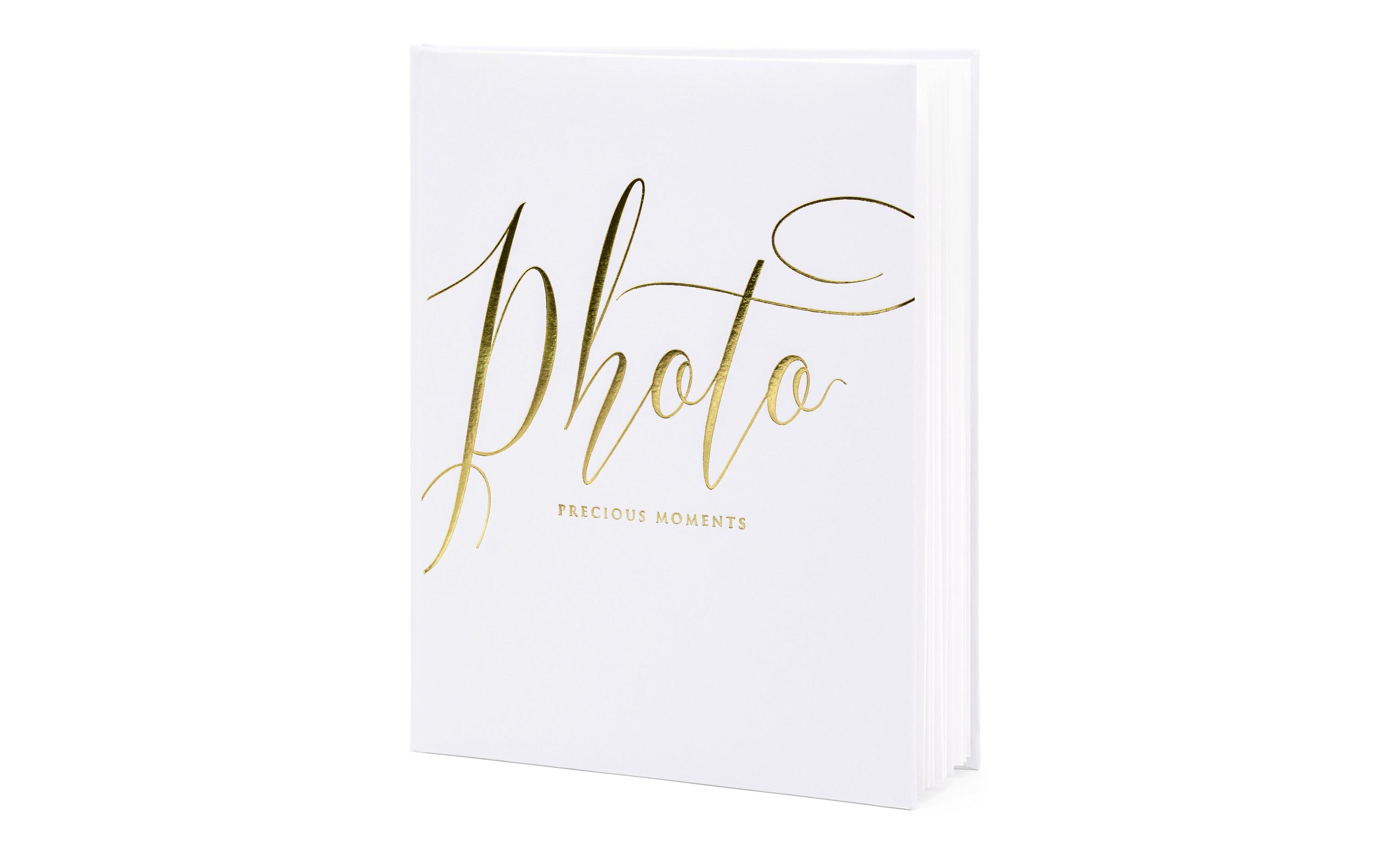 Fotoalbum Precious moments 20 x 24.5 cm, Weiss/GoldFotobuch für die schönsten Erinnerungen an die Hochzeit, das Brautpaar, die Gäste und die Feier