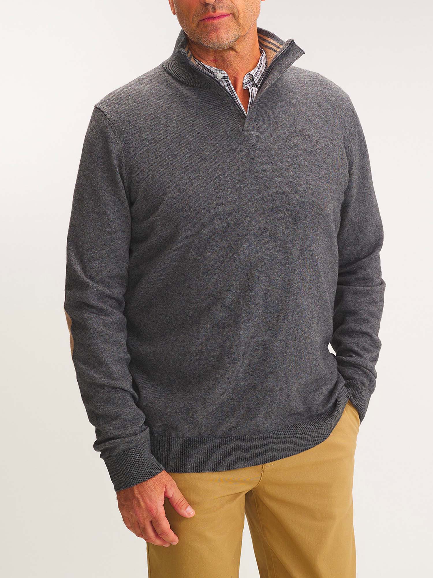 Pull Homme Col Camionneur Gris