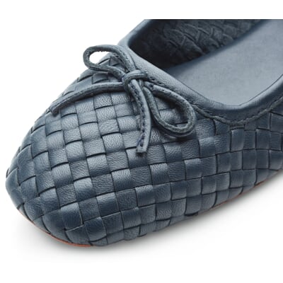 Damen-Ballerina geflochten, Dunkelblau