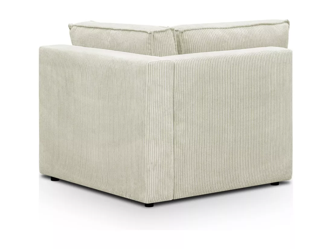 Module d'angle à gauche en velours côtelé beige - Harper Mod