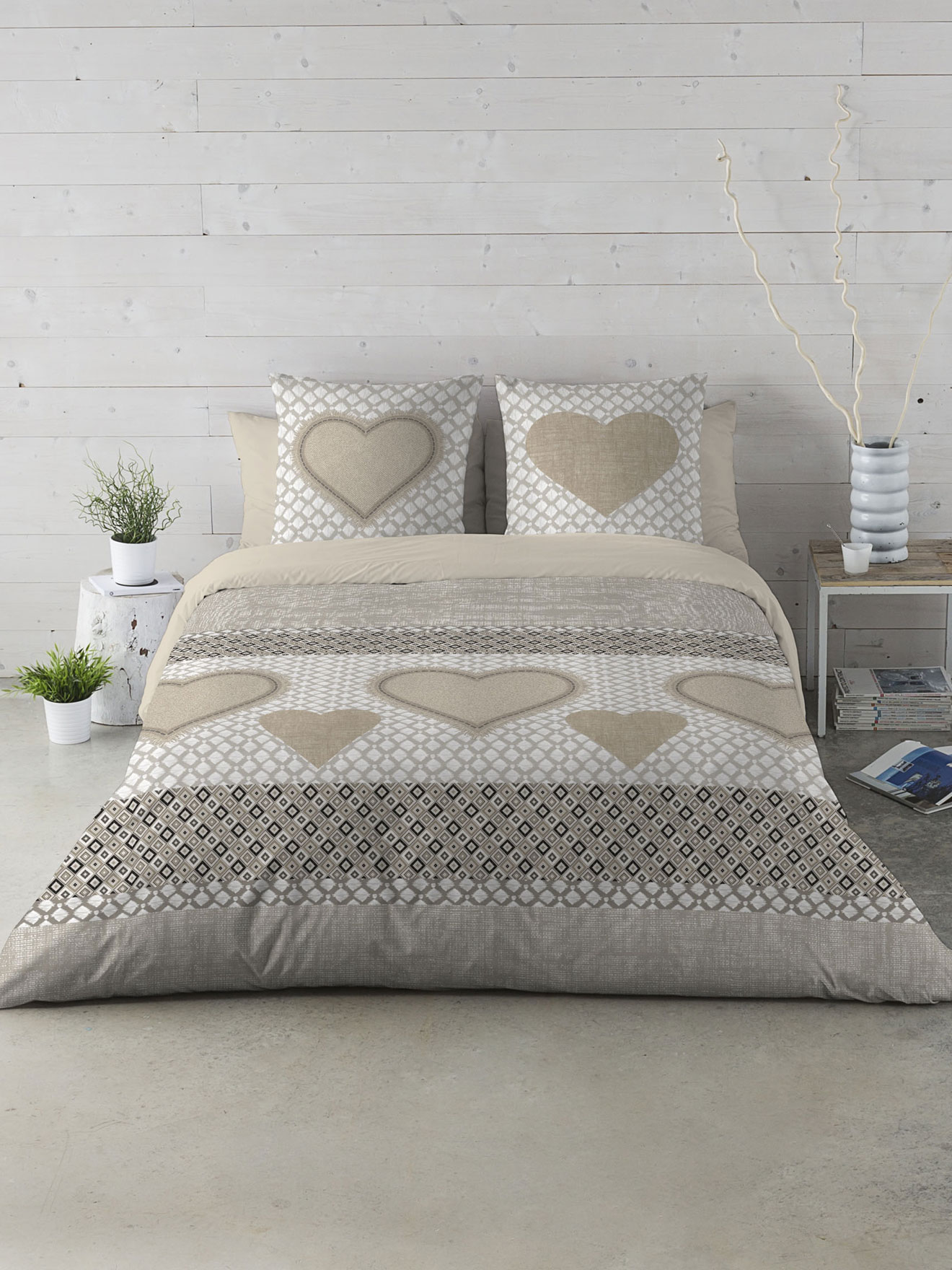 Drap mini motifs géométiques pur coton