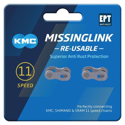 Attache Rapide KMC Missing Link 11R EPT KMC 11V Argent (x2)