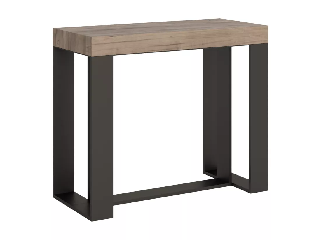 Console extensible 90x40/196 cm Futura Small Premium Chêne Nature cadre Anthracite
